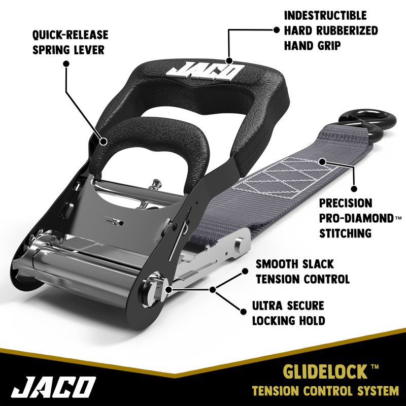 Load image into Gallery viewer, Heavy Duty Ratchet Tie Down Straps with Soft Loops (1.6&quot; x 8 ft) | AAR Certified Break Strength (5,208 lbs)
