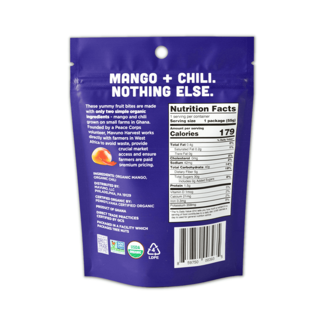 Organic Fruit Bites: Mango & Chili - Skoutley Outdoors LLC