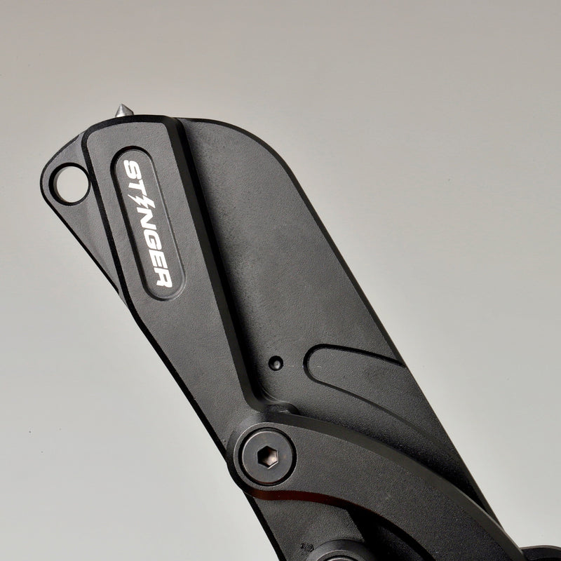 Load image into Gallery viewer, Stinger Olfa Evolution Edge with Leather Pouch, Folding Pocket Utility - Matte Black
