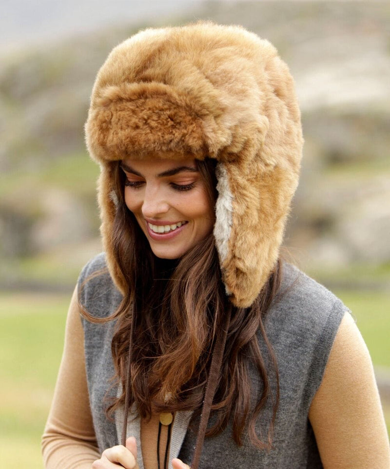 Load image into Gallery viewer, 100% Baby Alpaca  RCMP Fur Hat With Earflaps Chullo
