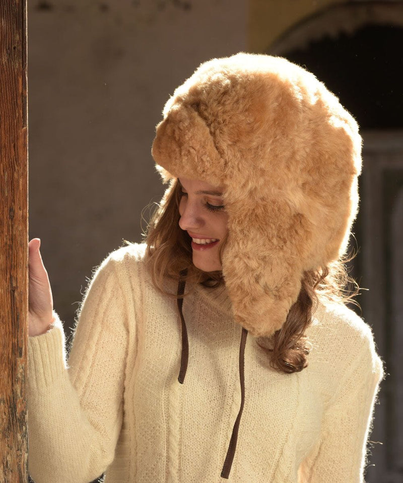 Load image into Gallery viewer, 100% Baby Alpaca  RCMP Fur Hat With Earflaps Chullo
