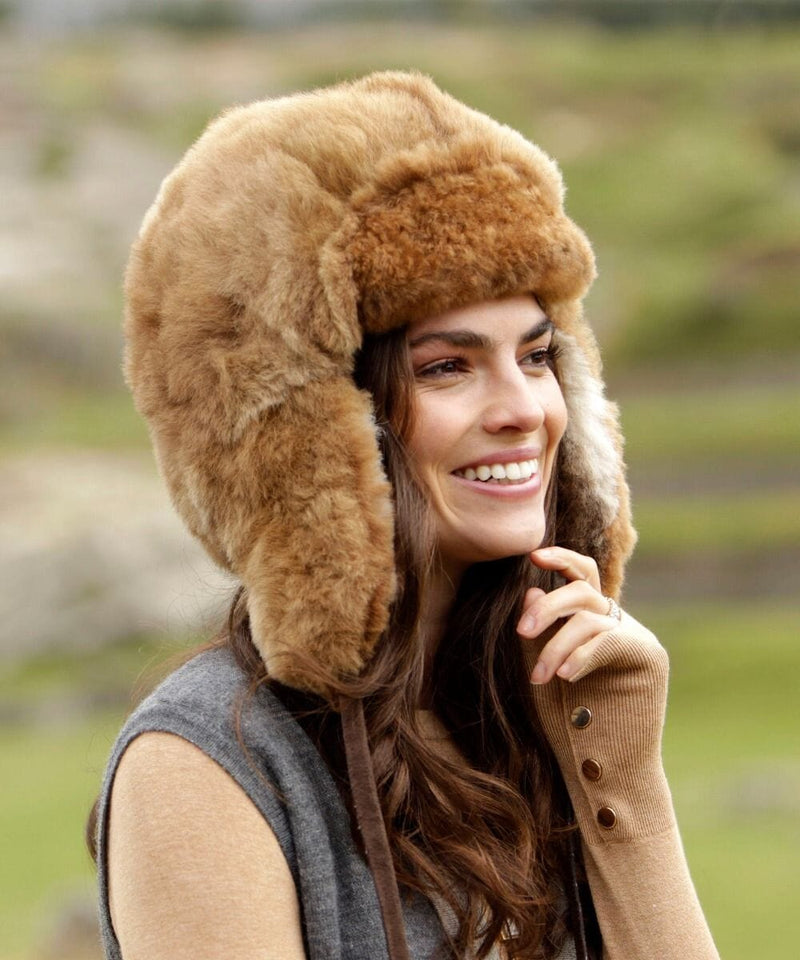 Load image into Gallery viewer, 100% Baby Alpaca  RCMP Fur Hat With Earflaps Chullo
