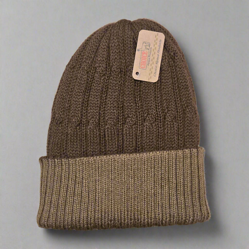 Load image into Gallery viewer, Reversible Cabled 100% Alpaca Knit Hat
