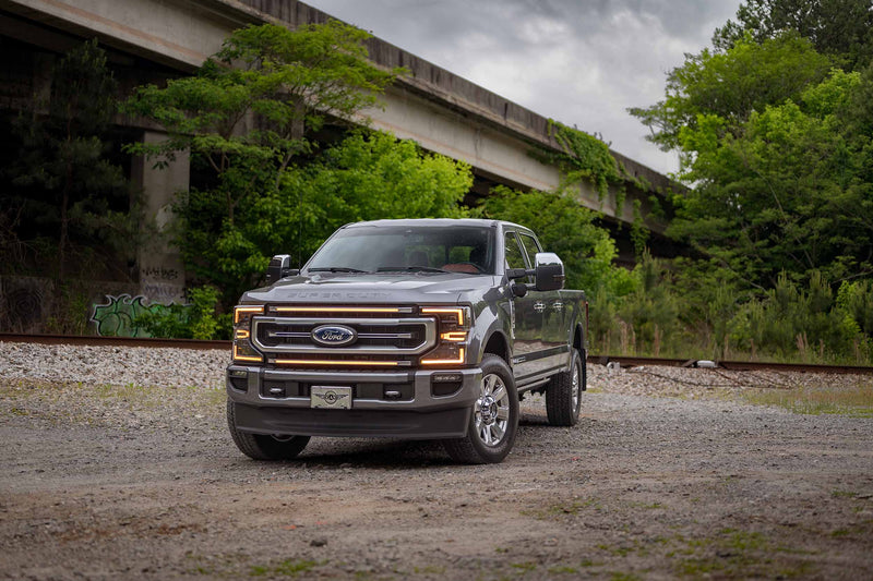 Load image into Gallery viewer, XBG LED Grille: Ford Super Duty (20-22 / Chrome / Amber DRL)
