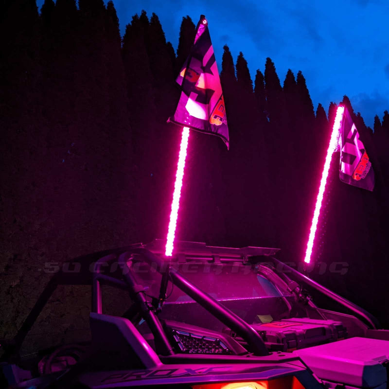 Load image into Gallery viewer, PAIR of 50 Cal Spiral LED Lighted Whips with Bluetooth App Control

