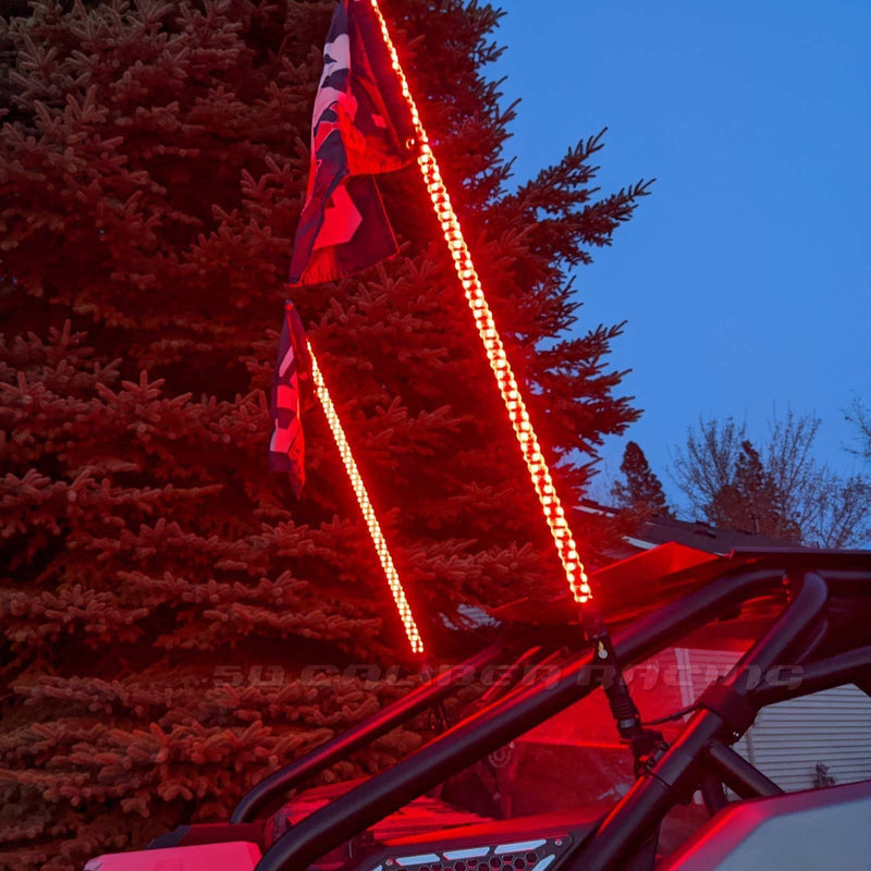 Load image into Gallery viewer, PAIR of 50 Cal Spiral LED Lighted Whips with Bluetooth App Control
