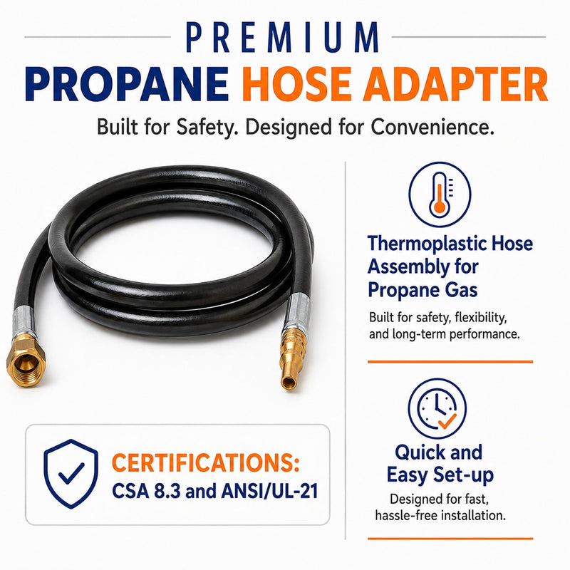 Load image into Gallery viewer, Flame King RV, Van, Trailer Low Pressure Quick Connect 48 Inch, 3/8 Inch ID Female SAE Gas Flare Fitting
