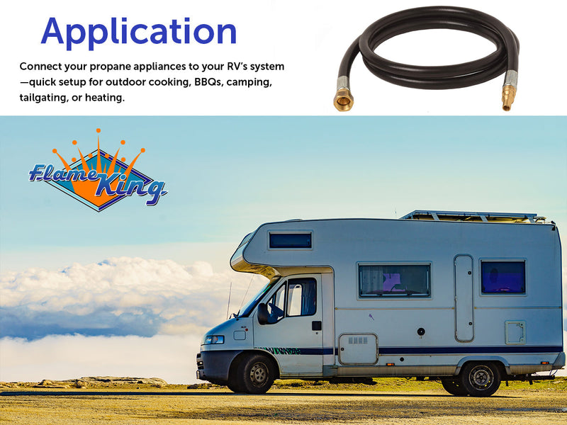 Load image into Gallery viewer, Flame King RV, Van, Trailer Low Pressure Quick Connect 48 Inch, 3/8 Inch ID Female SAE Gas Flare Fitting

