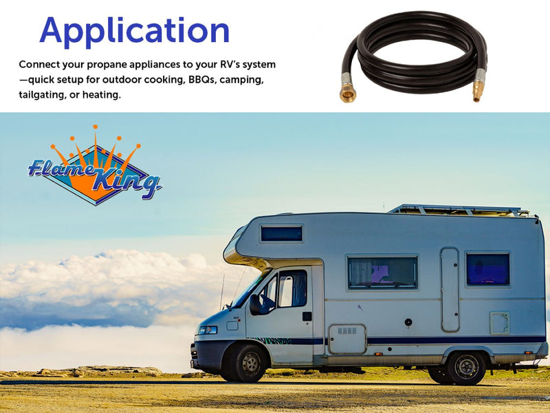 Load image into Gallery viewer, Flame King RV, Van, Trailer Low Pressure Quick Connect 72 Inch, 3/8 Inch ID Female SAE Gas Flare Fitting
