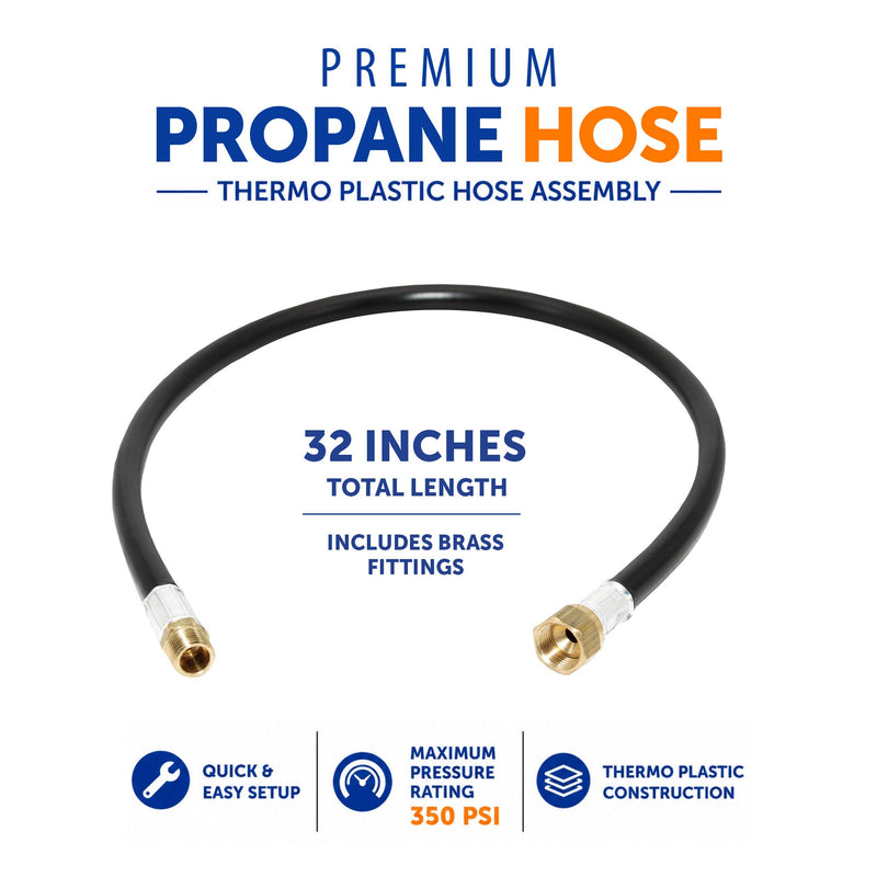 Load image into Gallery viewer, Flame King Thermo Plastic Hose Assembly for LP and Natural Gas, 32 Inch, 3/8 Inch
