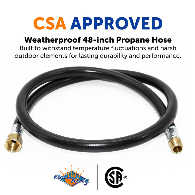 Load image into Gallery viewer, Flame King Thermo Plastic Hose Assembly for LP and Natural Gas, 48 Inch, 3/8 Inch
