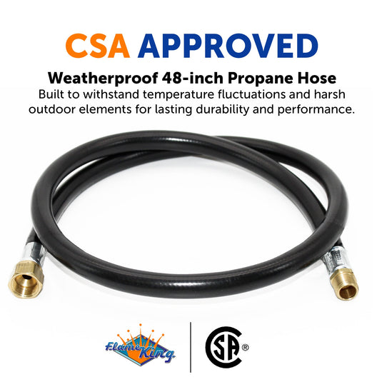 Flame King Thermo Plastic Hose Assembly for LP and Natural Gas, 48 Inch, 3/8 Inch