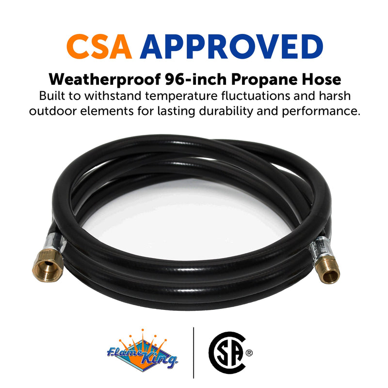 Load image into Gallery viewer, Flame King Thermo Plastic Hose Assembly for LP and Natural Gas, 96 Inch, 3/8 Inch
