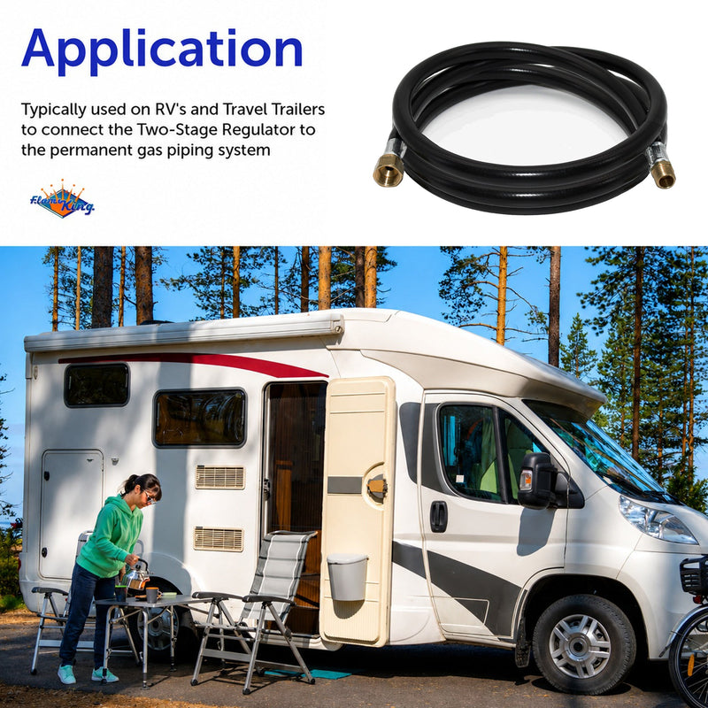 Load image into Gallery viewer, Flame King Thermo Plastic Hose Assembly for LP and Natural Gas, 96 Inch, 3/8 Inch
