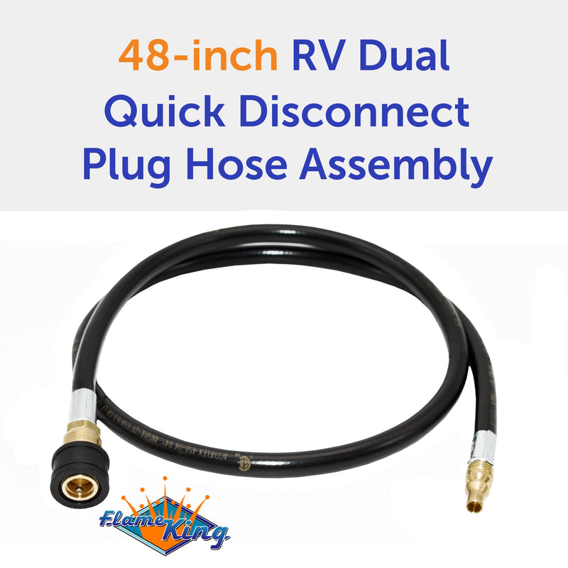 Load image into Gallery viewer, Flame King RV, Van, Trailer, Dual Quick Connect Hose, LP Gas Only, 48 inch, 1/4 inch
