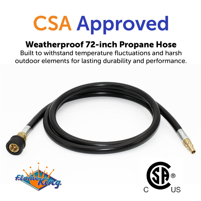 Load image into Gallery viewer, Flame King RV, Van, Trailer, Dual Quick Connect Hose, LP Gas Only, 72 Inch, 1/4 Inch

