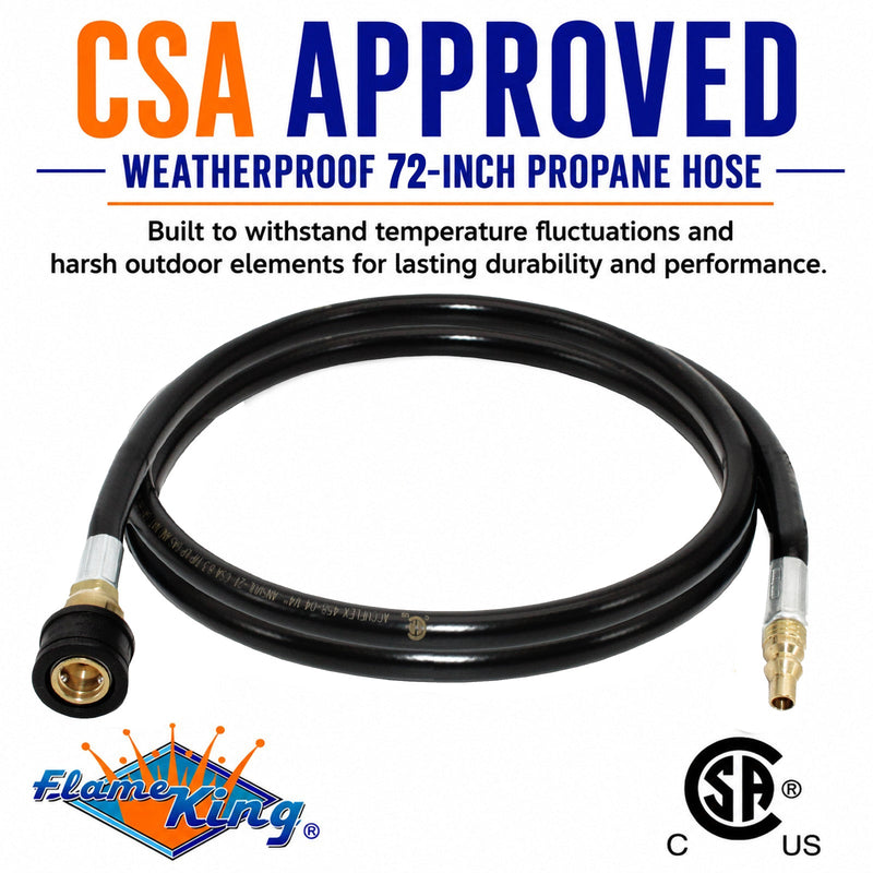 Load image into Gallery viewer, Flame King RV, Van, Trailer, Dual Quick Connect Hose, LP Gas Only, 72 Inch, 1/4 Inch
