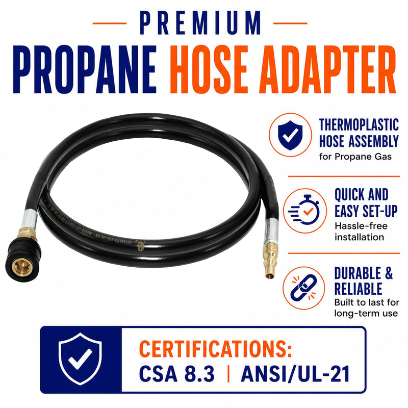 Load image into Gallery viewer, Flame King RV, Van, Trailer, Dual Quick Connect Hose, LP Gas Only, 72 Inch, 1/4 Inch
