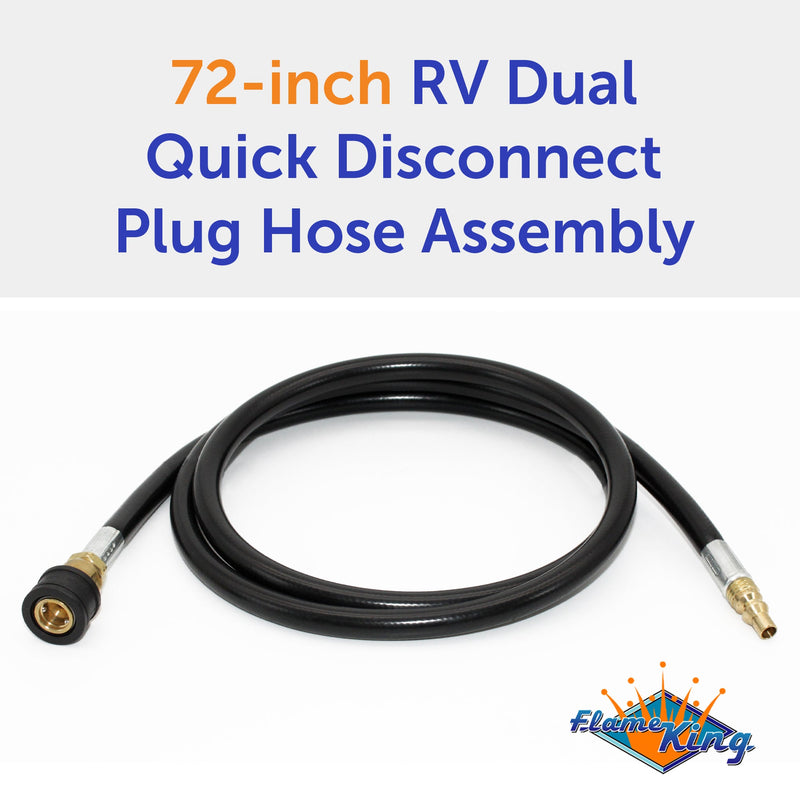Load image into Gallery viewer, Flame King RV, Van, Trailer, Dual Quick Connect Hose, LP Gas Only, 72 Inch, 1/4 Inch
