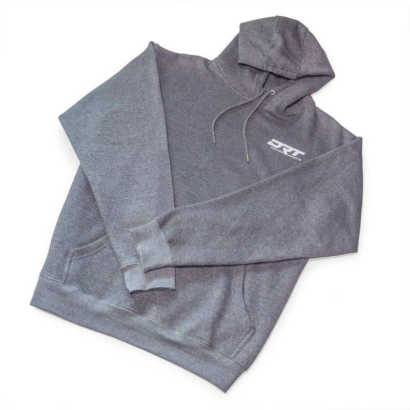 Load image into Gallery viewer, Drt motorsports hoodie in charcoal grey front view
