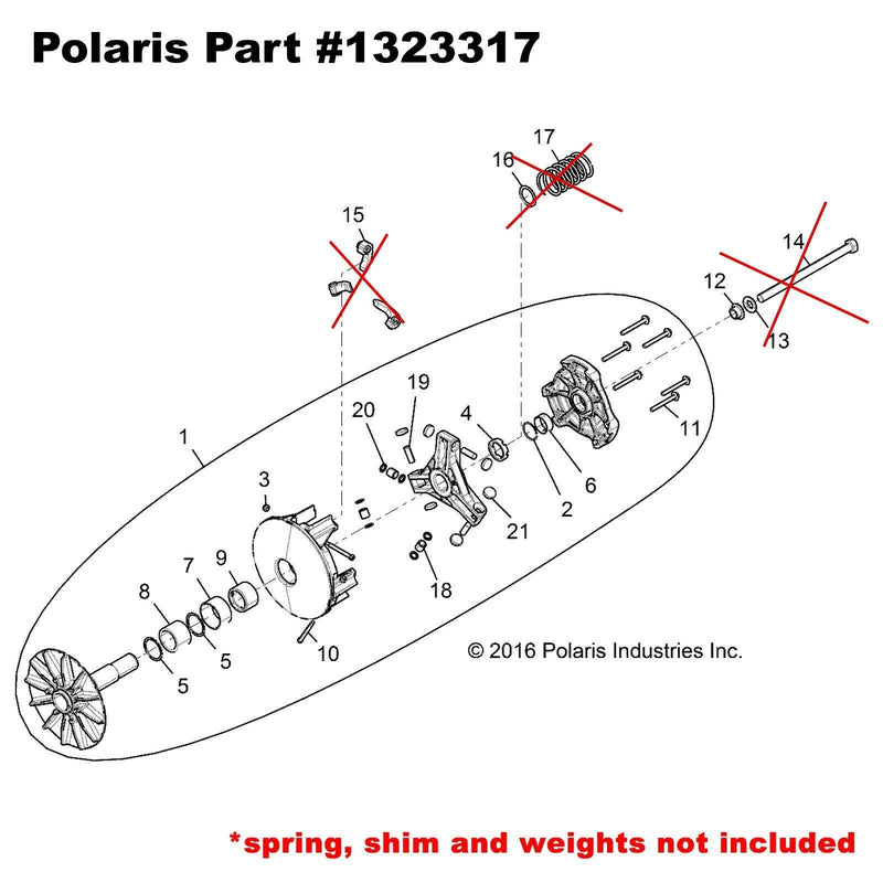 Load image into Gallery viewer, OEM Polaris Primary Drive Clutch 1323317 - XP1000 2019+
