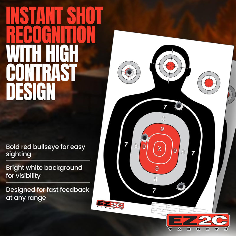 Load image into Gallery viewer, 100 EZ2C 12"x18" Silhouette Shooting Target USA MADE Premium Targets for the Range, Gun Gifts (Peel-Off Pad 100)
