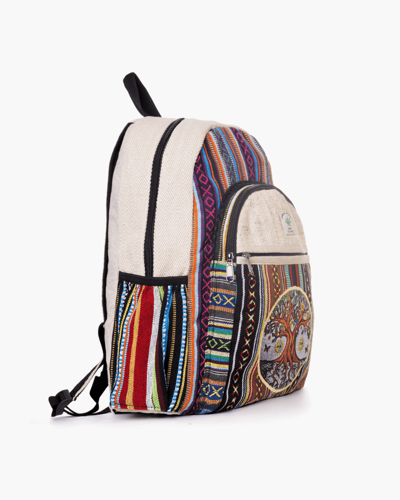 Load image into Gallery viewer, Kathmandu Collection Handmade Cotton and Hemp Tree of Life Backpack
