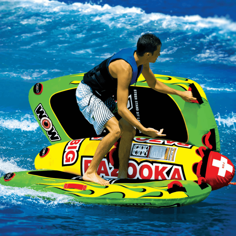Load image into Gallery viewer, WOW Watersports Big Bazooka 1-4 Person Steerable Towable Water Tube For Pool and Lake
