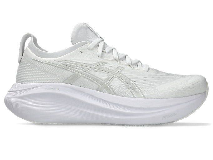 Men's Asics Gel-Nimbus 27, White/Glacier Grey, 11 D Medium - Skoutley Outdoors LLC
