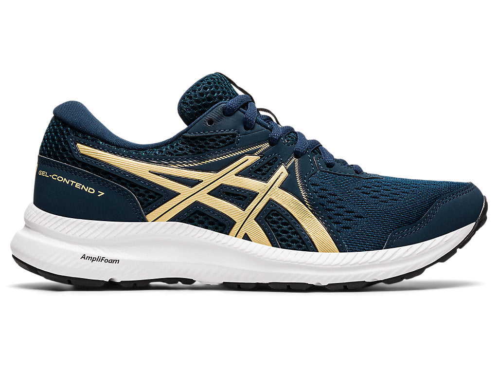 Women's Asics Gel-Contend 7, French Blue/Champagne, 6 B Medium - Skoutley Outdoors LLC