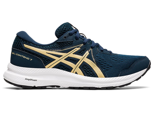 Women's Asics Gel-Contend 7, French Blue/Champagne, 6 B Medium - Skoutley Outdoors LLC