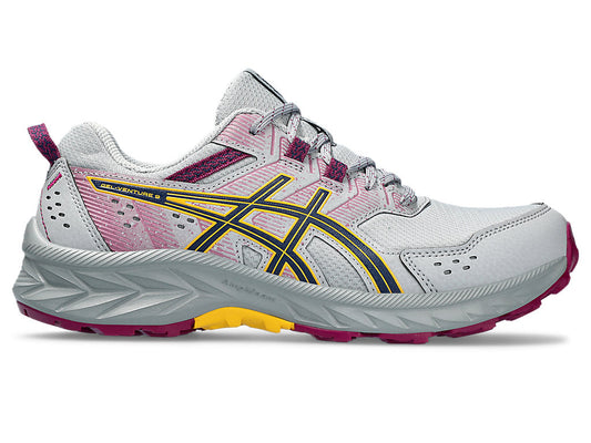 Women's Asics Gel-Venture 9, Piedmont Grey/Blue Exapnse, 5 B Medium - Skoutley Outdoors LLC