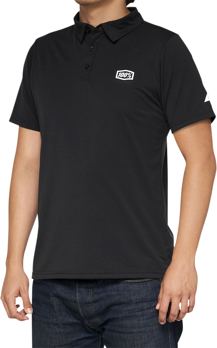 Load image into Gallery viewer, 100% Corpo Polo Shirt - Black/White - Medium 35019-011-11
