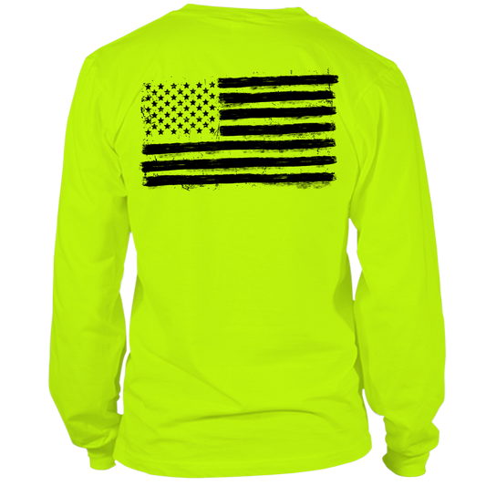 Old Glory - Long Sleeve Safety Yellow Hi-Vis T-Shirt