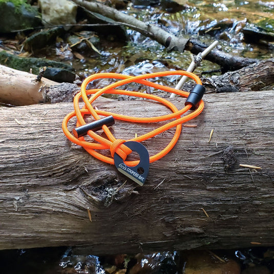 Emergency Fire Starter Necklace - Lightweight Mini Ferro Rod with Steel Claw Striker & Neck Lanyard