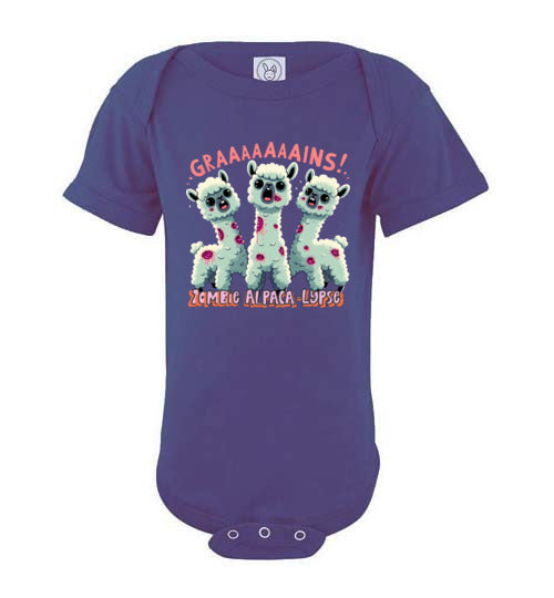 Load image into Gallery viewer, t-shirt: Halloween GRAINS Zombie Alpaca-lypse Gildan Onesie
