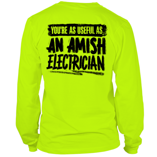 Amish Electrician - Long Sleeve Safety Yellow Hi-Vis T-Shirt