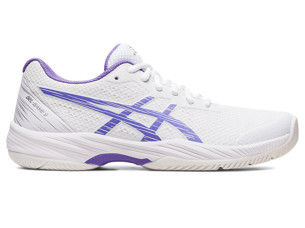 Women's Asics Gel-Game 9, White/Amethyst, 11.5 B Medium - Skoutley Outdoors LLC