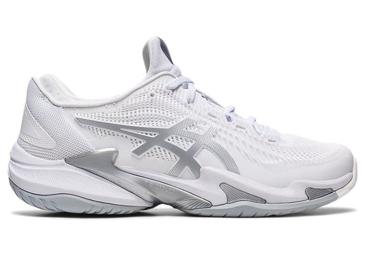 Women's Asics Court FlyteFoam 3, White/Pure Silver, 9.5 B Medium - Skoutley Outdoors LLC