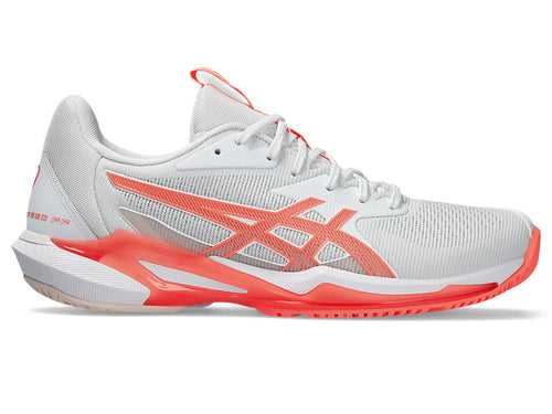 Women's Asics Solution Speed FlyteFoam 3, White/Sun Coral, 8 B Medium - Skoutley Outdoors LLC