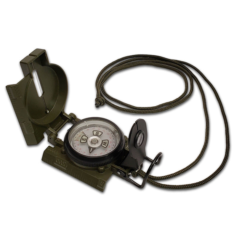 Load image into Gallery viewer, Scout™ Lensatic Compass - Traditional Phosphorescent Military Style with Nylon Carry Pouch - OD Green
