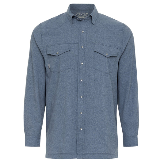 Deep Water Pearl Snap Shirt | Long Sleeve