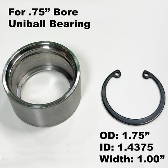 Chromoly Uniball Cups with Snap Ring