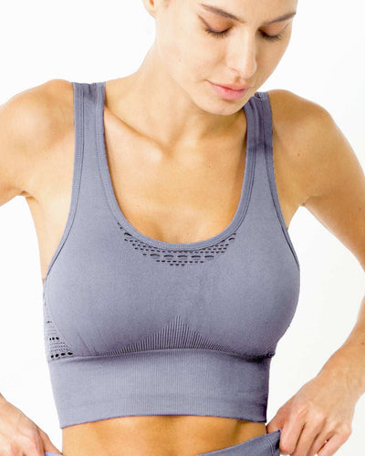 Mesh Seamless Bra with Cutouts - Grey Purple - Skoutley Outdoors LLC