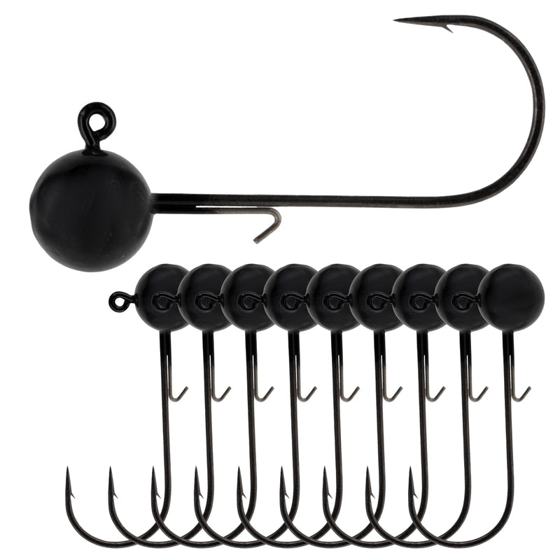 Load image into Gallery viewer, Reaction Tackle Lead Ball Jigs (10-Pack) – Premium Round Jig Heads for Stick Baits
