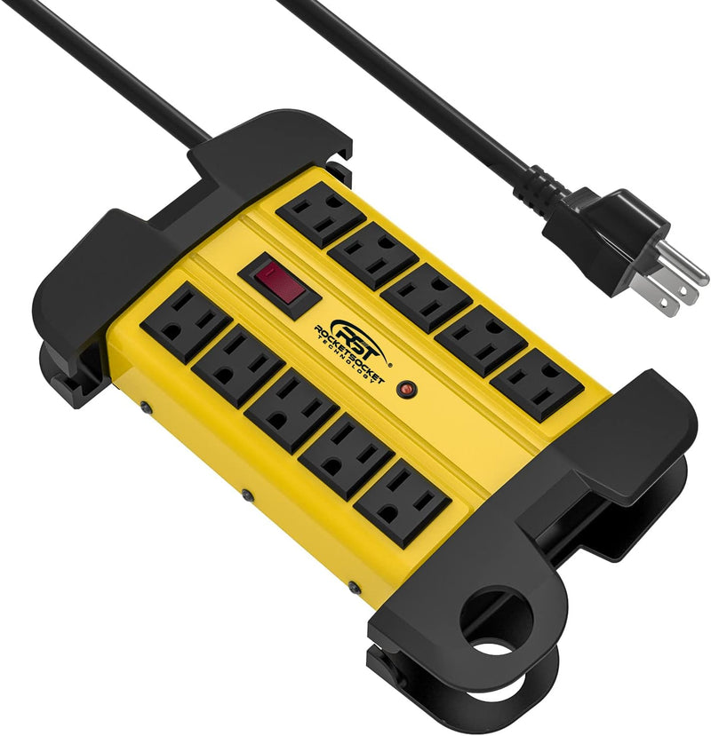 Load image into Gallery viewer, 10-Outlet Metal Heavy Duty Surge Protector Power Strip, 2800 Joules Protection
