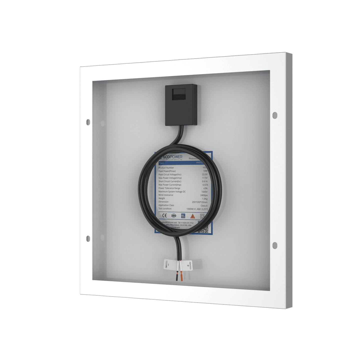 10 Watt 12 Volt Monocrystalline Solar Panel - Skoutley Outdoors LLC