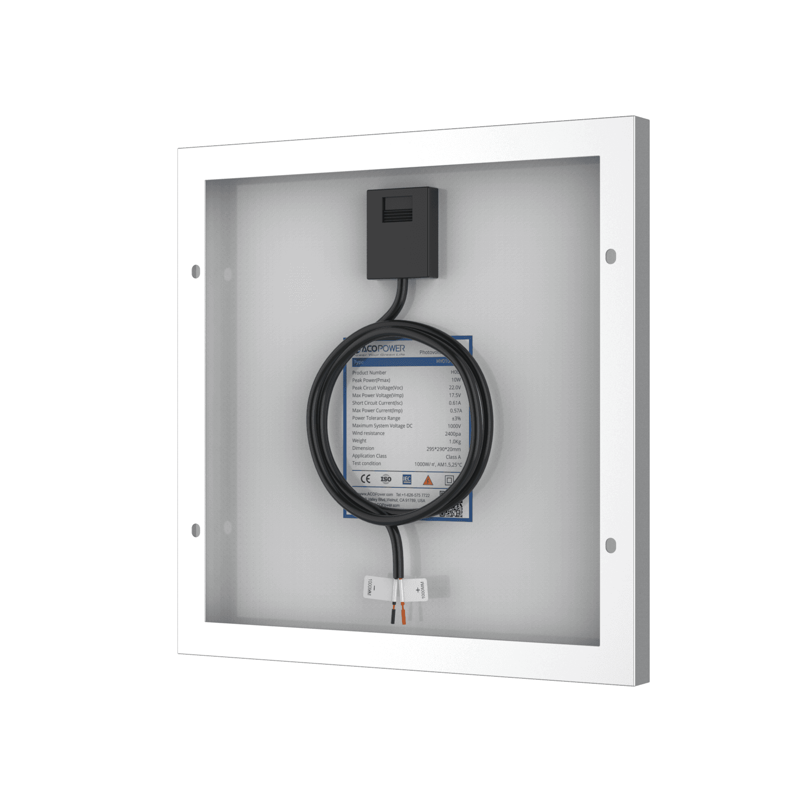 10 Watt 12 Volt Monocrystalline Solar Panel - Skoutley Outdoors LLC