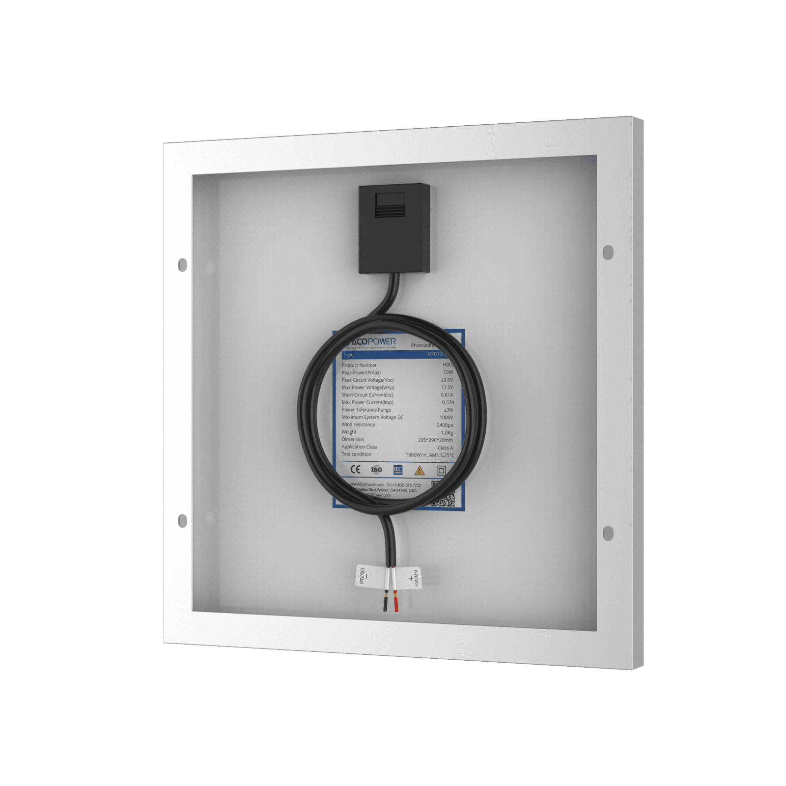 10 Watt 12 Volt Monocrystalline Solar Panel - Skoutley Outdoors LLC