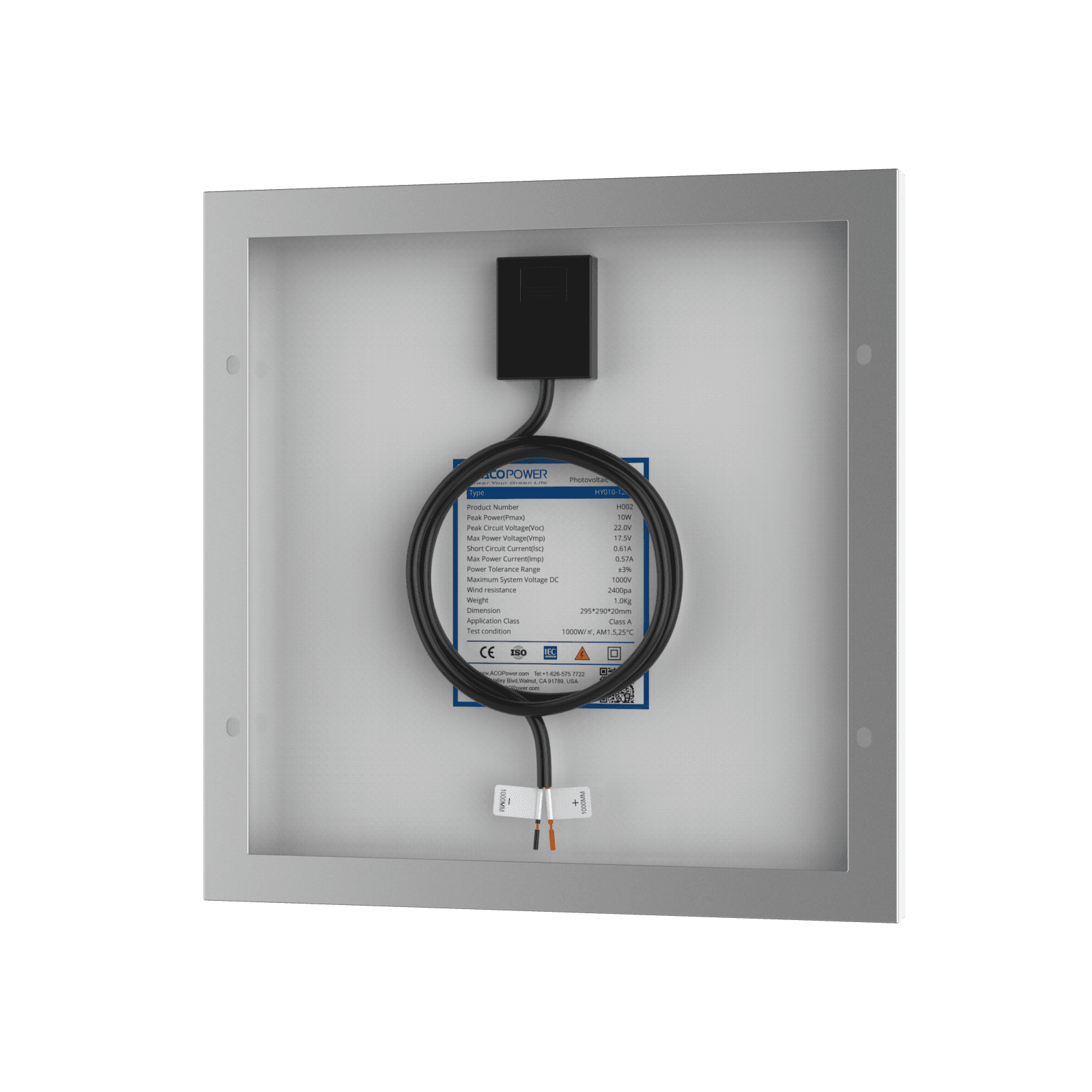 10 Watt 12 Volt Monocrystalline Solar Panel - Skoutley Outdoors LLC